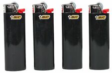 New Lot of 4 Bic Ebony Jet Black Full Size Lighters Regular Bic Size Lighters picture