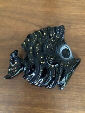 Vintage Ceramicraft Kitsch Black Fish 4.5” Wall Art Anthropomorphic picture