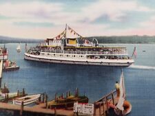 C 1930s MV Mt. Washington II Ship The Weirs Lake Winnipesaukee NH Postcard  picture