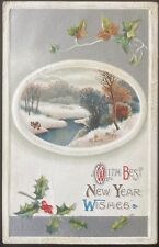 NEW YEAR POSTCARD C.1911 (M42)~EMBOSSED “WITH BEST NEW YEAR WISHES” picture