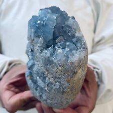 2.3lb Large Natural Blue Celestite Crystal Geode Quartz Cluster Mineral Specime picture
