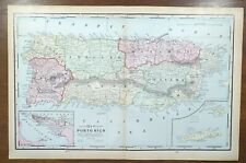 Vintage 1907 PUERTO RICO Map 14