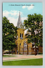 Postcard Parker Memorial Church Anniston Alabama, Vintage Linen N13 picture