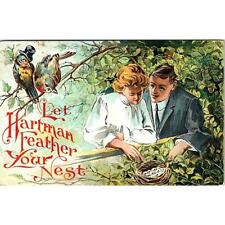 Let Hartman Feather Yur Nest Vintage Postcard Advertising picture