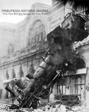 1895 Train Wreck 8x10 Photo * Train Crashed Through Station Walls Onto Street picture
