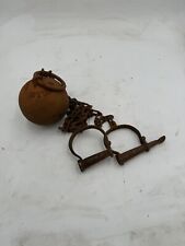 Alcatraz Ball & Chain Leg Irons Cuffs + Key San Francisco Prison Artifact picture