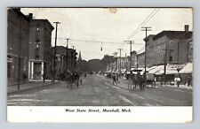 Marshall MI-Michigan, West State Street, Shops, Vintage Postcard picture