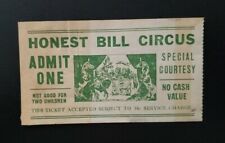 Vintage Honest Bill Circus ADMIT ONE TICKET picture