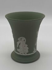 Vintage Wedgwood Sage Green Jasperware Vase 3.75