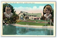 1931 Home Doug Mary Pickfair Swimming Pool Beverly Hills California CA Postcard picture