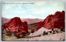 Gateway Garden Gods Rock Formations Red Sandstone Pikes Peak Colorado Postcard picture