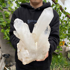 10.3lb Large Natural Clear White Crystal Quartz Cluster Rough Healing Specimen picture