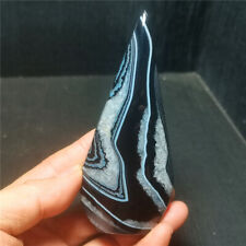 TOP 124.9G Natural Polished Silk Banded Lace Agate Crystal Madagascar R743 picture
