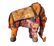 Vintage Anglo Raj Embroidered Cotton Elephant From India picture