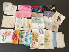 Large Lot of 25 plus Potluck Assortment of Hankies with very minor issues. picture