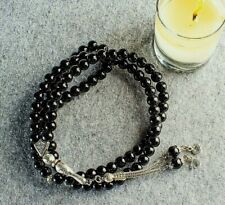 REAL Black Onyx Stone Islamic Prayer 99 beads, Tasbih, Misbaha, Tasbeeh, 8mm picture
