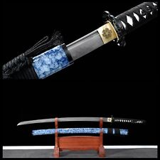 Japanese Samurai Sword Full Tang Clay Tempered T10 Steel Battle Sharp Blade picture
