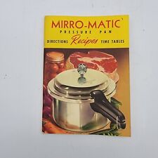 Mirro-Matic Pressure Pan Cooker Directions Recipes Time Tables Booklet 1954 picture