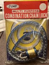 VINTAGE JUMP LOCK BIKE BICYCLE MULTI PURPOSE COMBINATION CHAIN LOCK NOS NEW PACK picture
