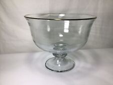 DD61 Vintage Antique Mid 1950's Beautiful Crystal Clear Large Serving Glass Dish picture