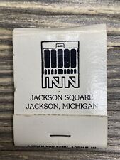 Vintage Matchbook Jackson Square Inn Jackson Michigan Black White picture