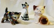 Vintage Ceramic Cat Figurines Assorted Lot Of 3 picture