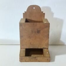 Vintage Wood Matchbox Holder Handcrafted Wall Mount Farmhouse picture
