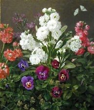 Dream-art Oil painting Otto-Didrik-Ottesen-Still-life-of-Phlox-and-Pansies art picture