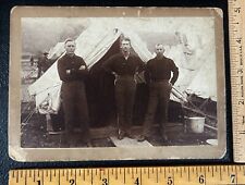 Spanish American War Three Soldiers Outdoor Shelter Tent 1898 picture