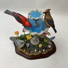 Danbury Mint Spring Gathering BY (Resin) Bob Guge Bird Bath Flowers Summer picture