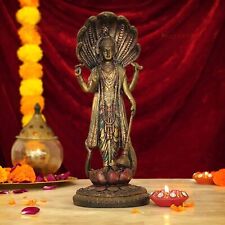 Lord Vishnu Idol Satue Standing on Lotus Flower Narayana Murti 30x 11.4 cm Resin picture