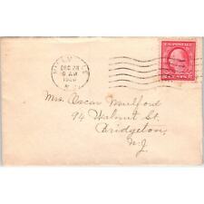1920 Millville to Mrs. Mulford Bridgeton NJ Postal Cover Envelope TG7-PC2 picture