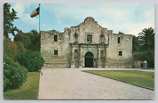 San Antonio Texas The Alamo Mission de Valero TX Flag Postcard Posted 1960 picture