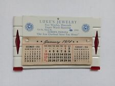Vintage Goshen Indiana Luke's Jewelry Metal Calendar 1954 picture