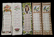 Vintage 1977 - 82 Prayer, Foul Linen Tea Towel / Wall Hanging Calendar Lot of 5 picture