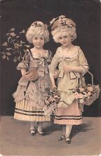 1903 Postcard of Pretty Colonial Girls With Flowers & Plants picture