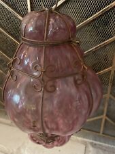 Vintage Mid Century, Amethyst, Murano Glass Pendant Light Lamp Globe picture
