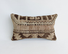 vintage tribalrug pillow cover 12x20 , ,handmade cushion case , beige,brown picture