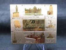 Vintage 1940's-50's Compact Souvenir CHICAGO IL Powder Case Depicts 8 Landmarks picture