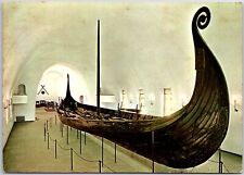 VINTAGE POSTCARD CONTINENTAL SIZE THE OSEBERG SHIP AT VOSS NORWAY 1964 picture