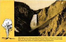 Vintage Postcard- Great Fall, Yellowstone National Park. Unposted 1950 picture
