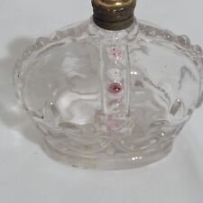 Vintage Miniature Glass Crown  Design Cologne Bottle Perfume Bottle Empty  picture