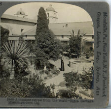 CALIFORNIA, Santa Barbara Mission Gardens--Keystone Stereoview H18 picture