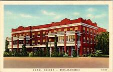 Brinkley AR Arkansas HOTEL RUSHER Monroe County ca1940's Curteich Linen Postcard picture