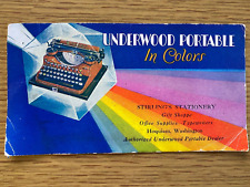 1928 UNDERWOOD PORTABLE TYPEWRITERS vtg advertising blotter card RAINBOW COLORS picture