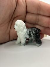 Vintage Unique Miniature Sheep Dog Puppy Wierd Face Trinket Figurine picture