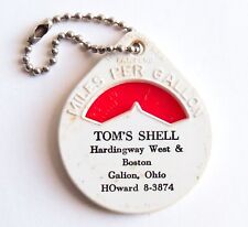 Vintage Miles Per Gallon Keychain Calculator Tom's Shell Gas Staton Galion Ohio picture
