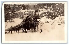 c1940's Boy Ed Clark's Eskimo Dog Ranch Woodstock NH RPPC Photo Postcard picture