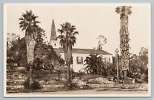 RPPC Church Among Palm Trees c1930 Real Photo Postcard picture