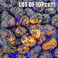 10Pcs Natural Yooperlite UV Fluorescent Glowing Fire Rocks Flame Tumbled Stone picture